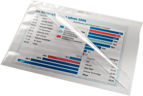 Leitz 47443000 Document Wallets Overhead A4 PVC Pack of 10 Transparent - Image 2