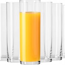 Krosno Tall Water Juice Beverage Drinking Highball Glasses | Set of 6 pieces | 200 ml | Pure Collection | Ideal for Home, Restaurant, Events & Parties | Dishwasher and Microwave Safe
