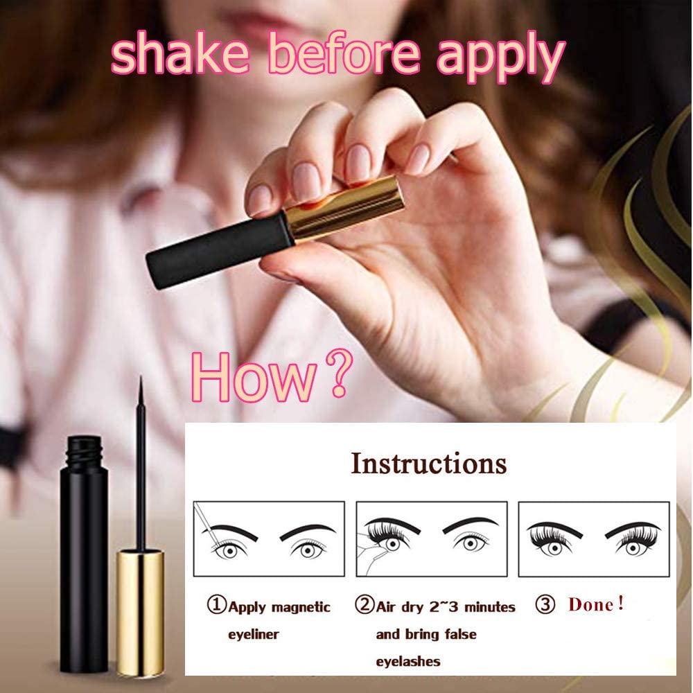 Eyelashes with Eyeliner Kit, [ 2021 Updated No Glue Needed