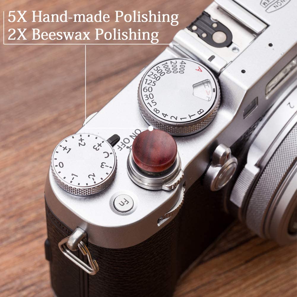 VKO Wood Soft Shutter Release Button,Delicate Camera Shutter Button 12mm Concave Surface Red(Wood Grain Random) - Image 3