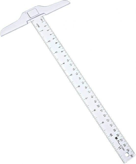12 Inch/ 30 cm Junior T-Square Plastic Transparent T-Ruler for Drafting and General Layout Work (1) - Image 3