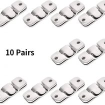 Mila-Amaz 10 Pairs Flush Concealed Mount Brackets, Mini Flush Steel Mounts for Photo Frame, Headboard Mount Hangers Wall Mount Hardware