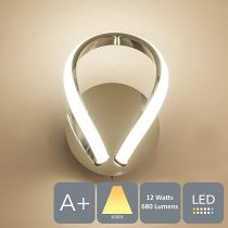 HARPER LIVING Halo 1 LED Wall Light and Sconce with Toggle Switch, Polished Chrome Finish, 12W 680LM, Warm White (3000K), Ideal for Bedroom, Living Room, Hallway, Hotel, B&B