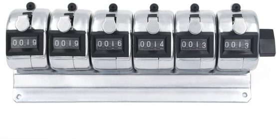 GOGO 6-Unit Counter, Mechanical Tally Meter, Chrome Plated Multiple-unit Desktop Tally Counter for Event, People, Inventory - Image 3