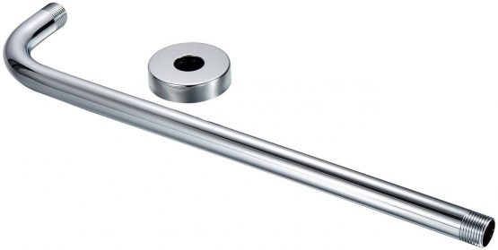 Purelux Extra Long Stainless Steel 16 Inch Replacement Shower Arm with Flange, Chrome finish - Image 2