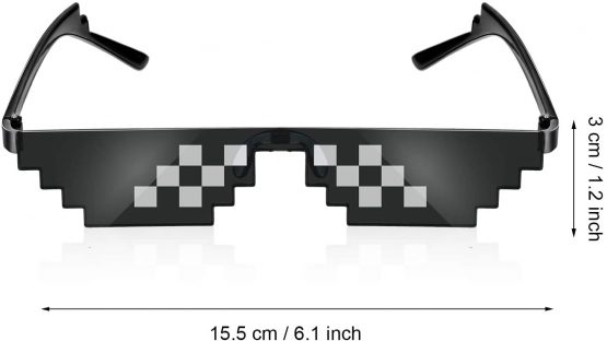 Frienda 3 Pairs Pixel Sunglasses Thug Sunglasses Cool Thug Glasses