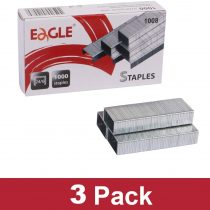 Eagle Staples, #24/6 Staples, 1000/box, 3-Pack, 3000 pcs in Total