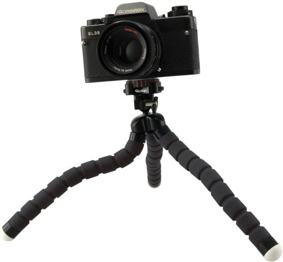 Rollei Monkey Pod | Mini Tripod with Flexible Legs | incl. ball head, non-slip rubber feet and quick-release plate | Red - Image 3