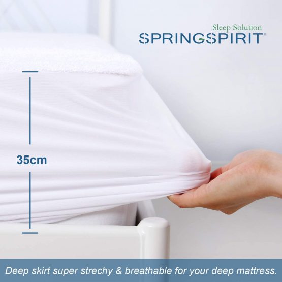 SPRINGSPIRIT Bamboo Mattress Protector King Waterproof Mattress Cover Deep, Smooth, Ultra Soft and Breathable - Image 4