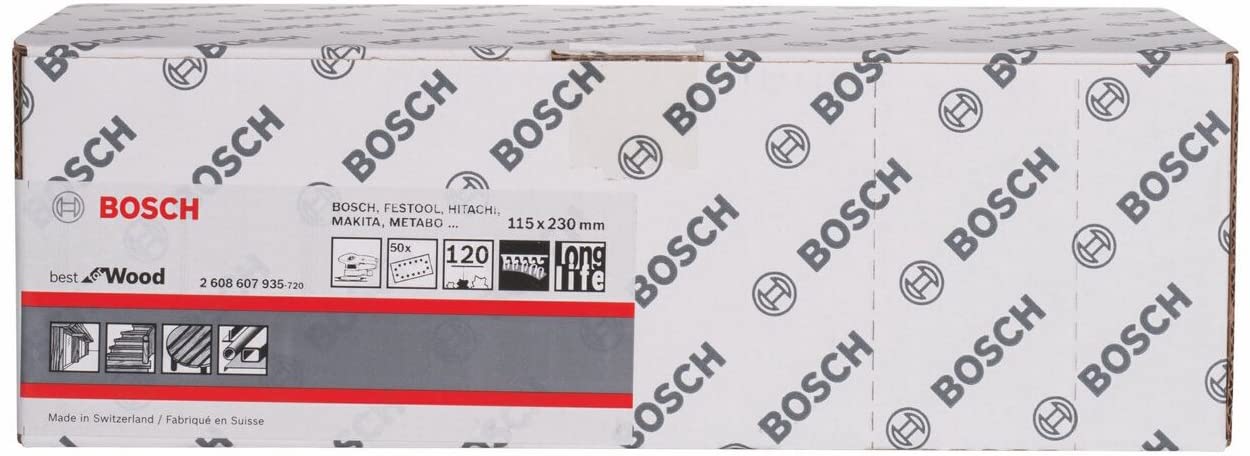 Bosch 2608607935 115 x 230 mm Sanding Sheets for Orbital Sanders, Blue, 115mm x 230mm - Image 2