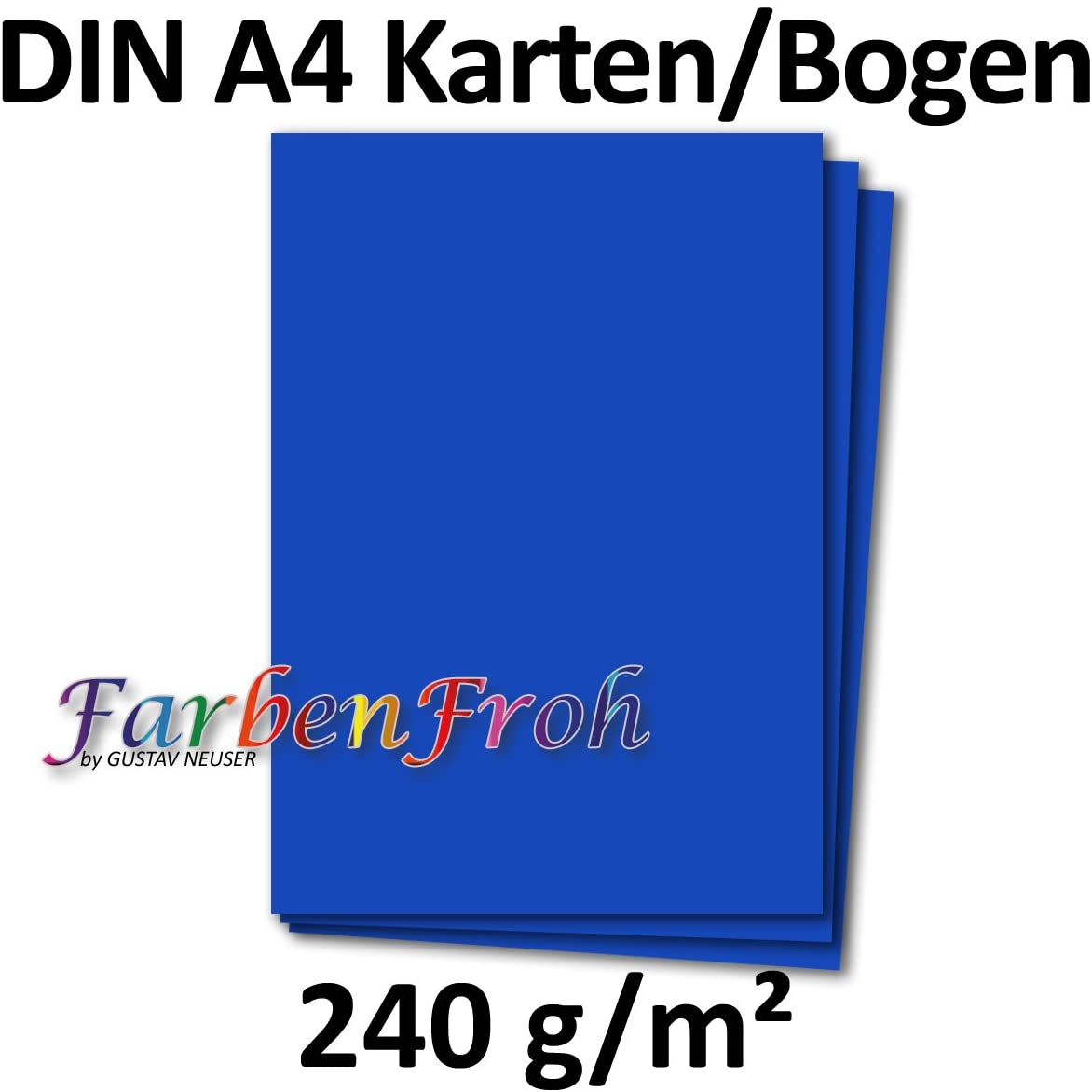 FarbenFroh by GUSTAV NEUSER 25 DIN A4 paper sheets plano sheets royal blue (blue) royal blue 240 g/m² 21 x 29.7 cm clay paper photo cardboard craft paper clay cardboard FarbenFroh - Image 3