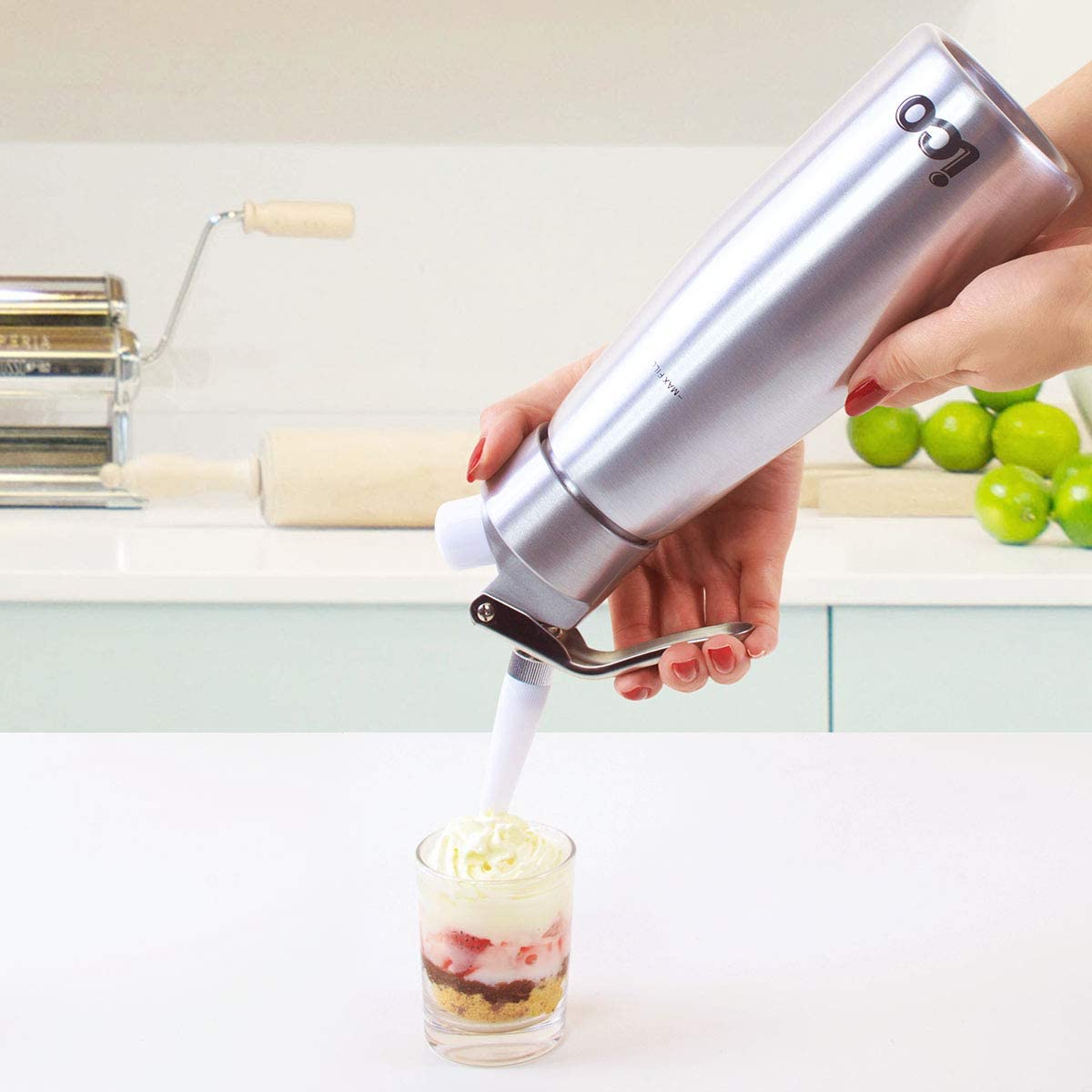 ICO Aluminum Whipped Cream Dispensers, Premium Cream Whipper for Homemade Whipping Cream - Image 3