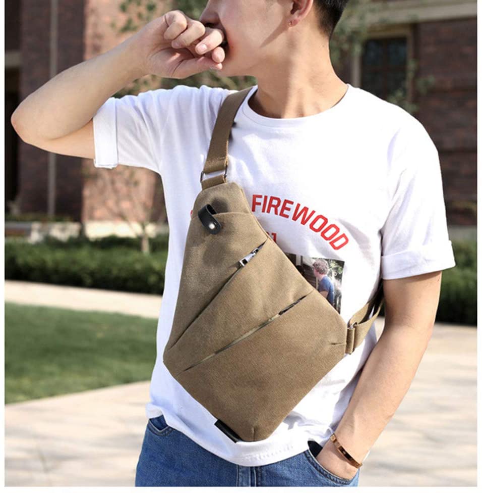 Ovecat Unisex Anti Theft Sash Sling Crossbody Bag, Khaki, M - Image 2