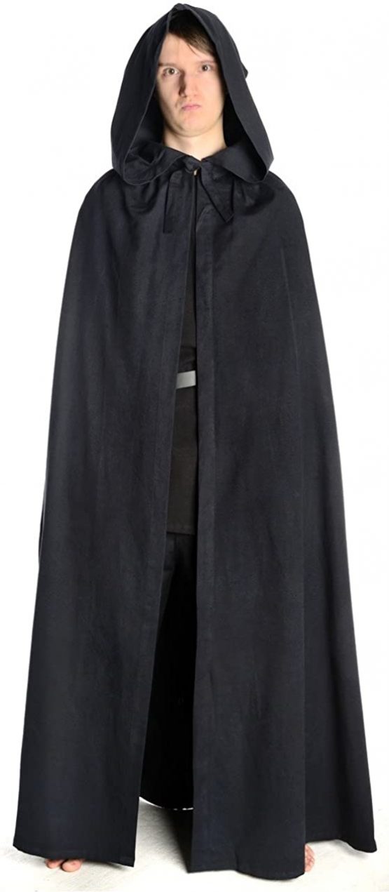 HEMAD Cape Medieval - Larp Cloak hooded black, dark red, beige, brown - Pure Strong Cotton