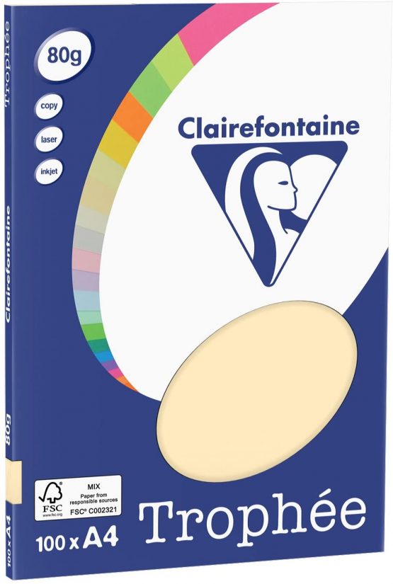 Clairefontaine Trophee Copying Paper (A4, 80g/m², 100 Sheets) A4, 21 x 29.7 cm Sand