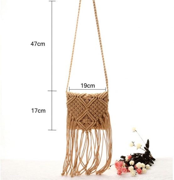 LA HUATE Women Handmade Beach Shoulder Bags Summer Holiday Tassel Purse Casual Messenger Bags Crossbody Bags - Image 2