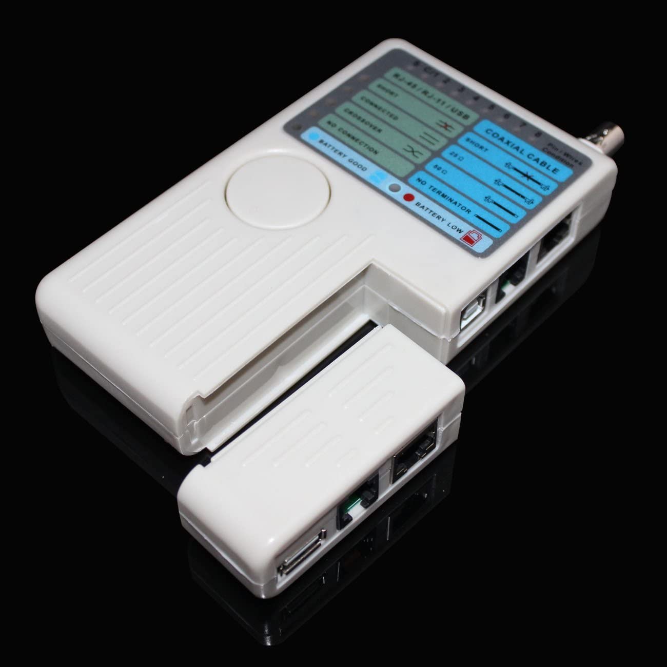 LEAGY 4 In 1 Network Cable Tester RJ45/RJ11/USB/BNC LAN Cable Cat5 Cat6 Wire Tester, Grey, 162 x 85 x 25 mm (6.38 x 3.35 x 0.98 inch) - Image 3