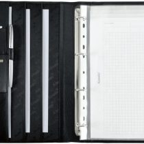 Alassio Cremona II 30058 Ring Binder Folder in DIN A4 Format Nappa Leather Document Folder in Black Approx. 32 x 25 x 2 cm