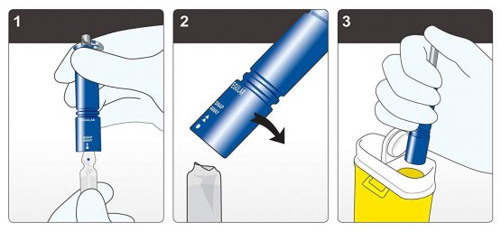 Ampoule Opener SnapIT Lite in Blue (Glass Vial/Staff Safety) - Image 2