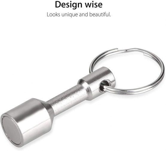 Linkstyle Metal Magnet Keychain, Magnetic Key Chains Holder with Split Ring Jewelry Test Magnet, Strong Pocket Keyrings Hook for Women Men Metal Recyclers Hobbyists Collectors, 2 Pack - Image 3