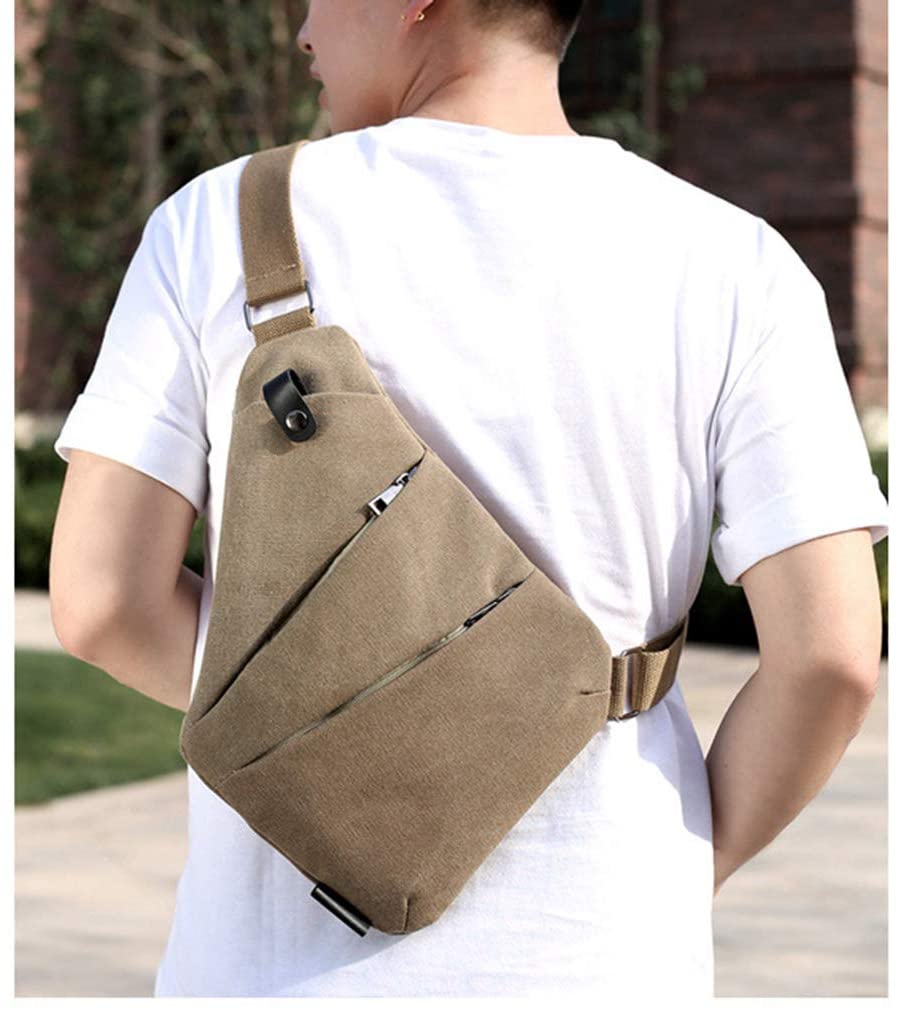 Ovecat Unisex Anti Theft Sash Sling Crossbody Bag, Khaki, M - Image 4