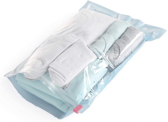 Compactor Set of 2 Manual Roll Travel Vacuum Storage Bags, Manual Roll for Travel, Size S, Extra-flat, 35 x 50 cm, Transparent, RAN4291 - Image 2