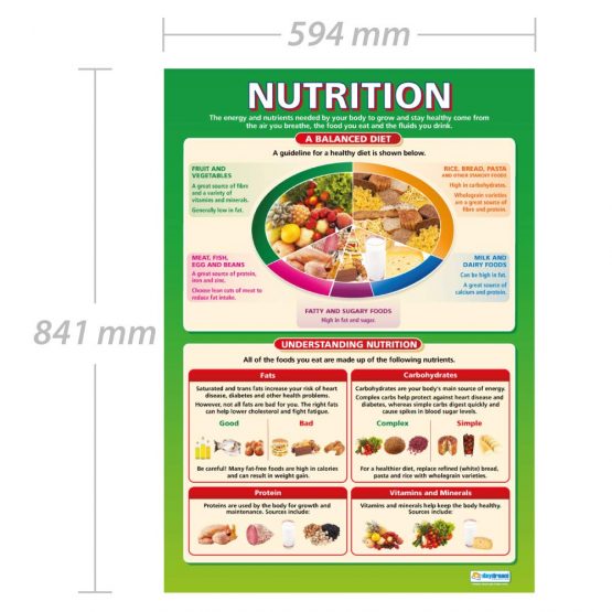 Nutrition | PSHE Posters | Laminated Gloss Paper measuring 850mm x 594mm (A1) | PSE Classroom Posters | Education Charts by Daydream Education - Image 2