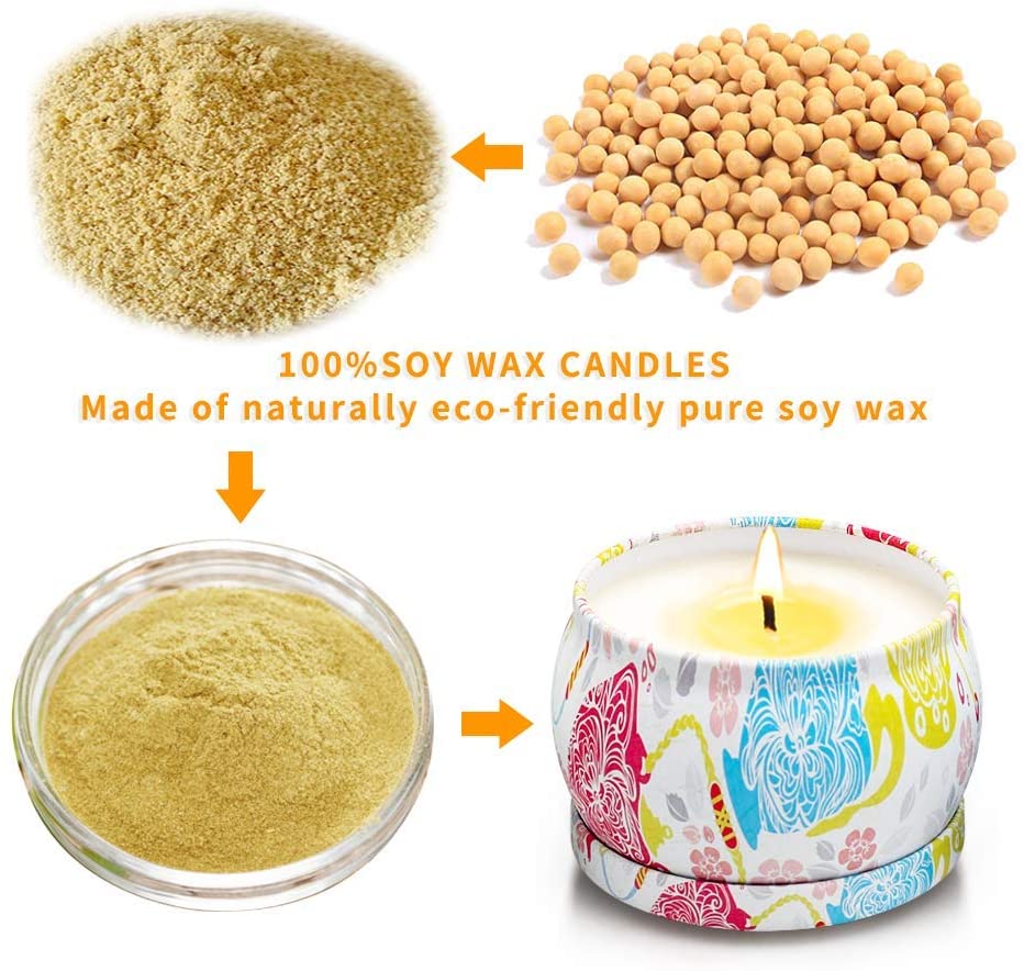 YMing Scented Candles Gift Set, Soy Wax 5.65 oz * 4 Tins Candle Gift for Women Strongly Fragrance, Gifts for Valentine's Day - Image 3