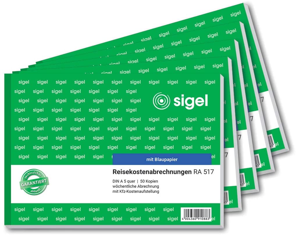 Sigel Forms - Travel Abrechnungen A5q Weekly 5 piece, grün