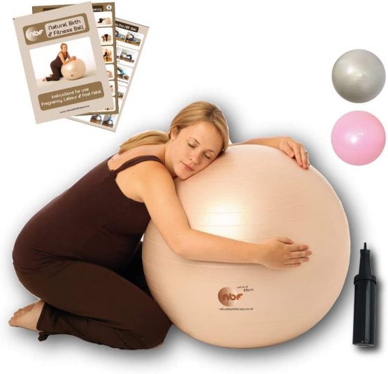 nbf Birthing Ball with Pump and Pregnancy Instruction Guide 55cm 65cm 75cm Anti-Burst 65cm Pale Gold