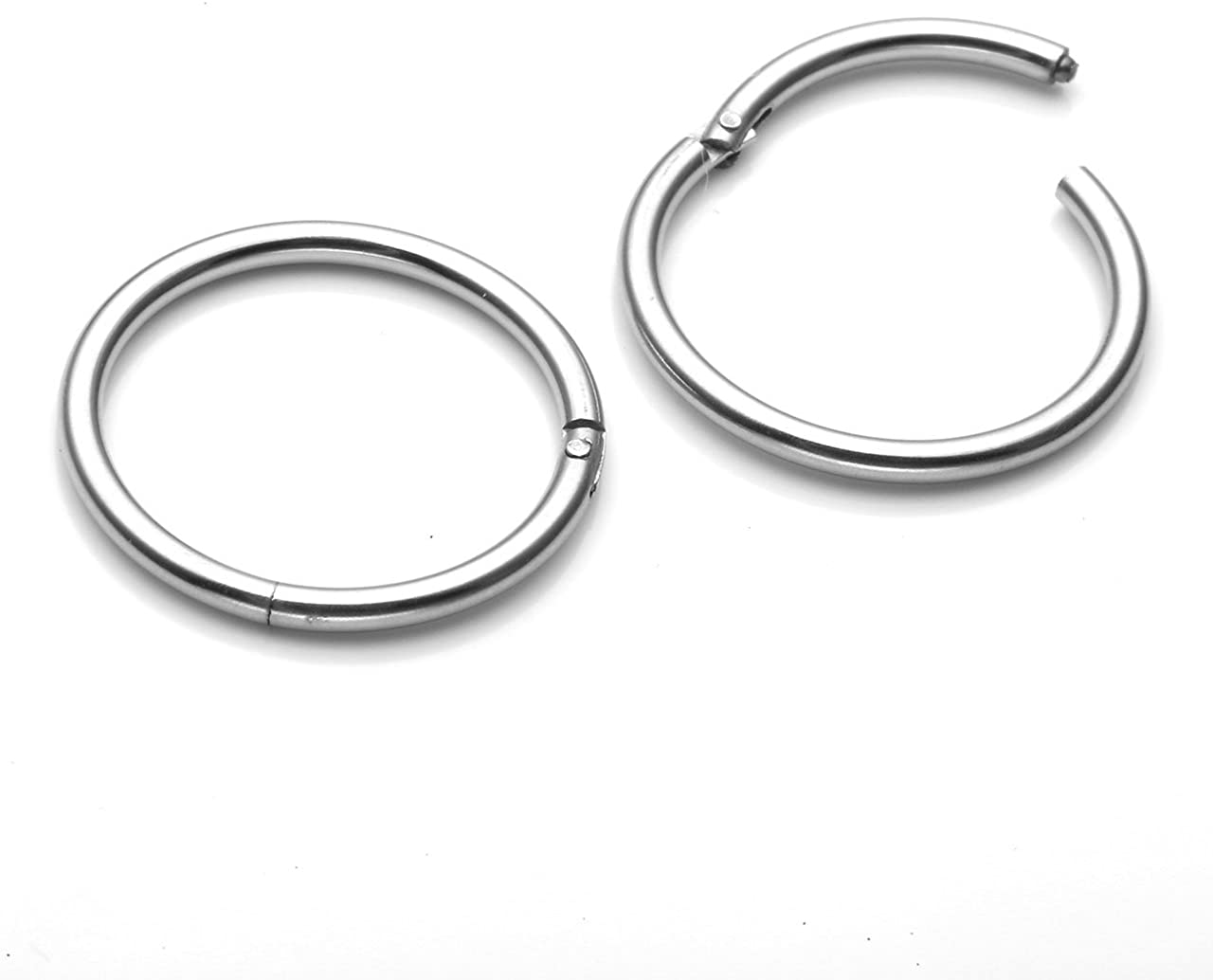 PiercingJ 6pcs 16G Stainless Steel Clip on Closure Round Ring Tragus Cartilage Nose Hoop Earring Hoop Septum Piercing 6-10mm - Image 4
