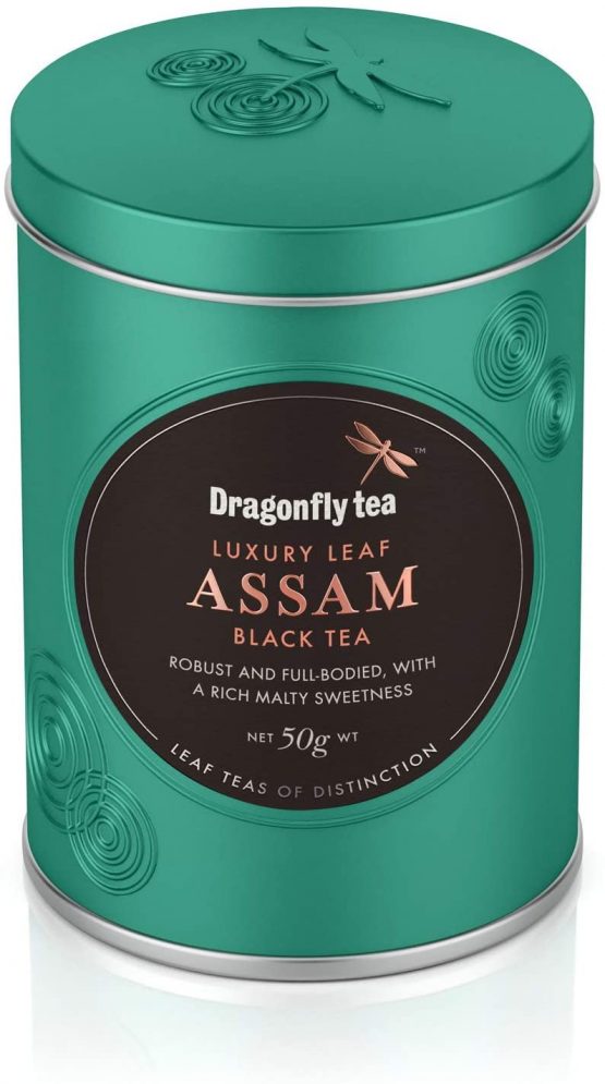 Dragonfly Tea Luxury Leaf Assam, Loose Leaf Black Tea in Tea Caddy, 50g (Pack of 6, 300g)