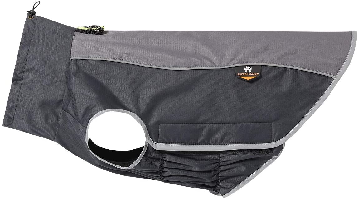 Homieco Autumn Winter Warm Dog Coat, Dog Raincoat with Reflective Safety Strips