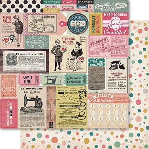Ruby Rock-It Bolt Double-Sided Cardstock x 12-inch-Collage 10 Sheet per Pack, Other, Multicoloured, 31.19x32.2x0.02 cm