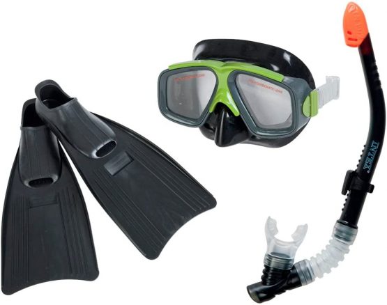 Intex 55959 Surf Rider Snorkel, Mask and Flippers Diving Kit Adult Size