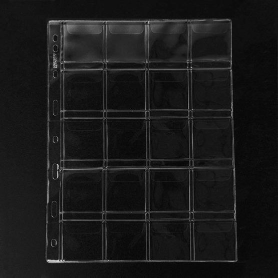 Uncle Paul Coin Collecting Pages 5 Sheets 20 Pockets Standard 9Hole Coin Pocket Inserts Collecting Sleeves for Coins CS03520 - Image 4