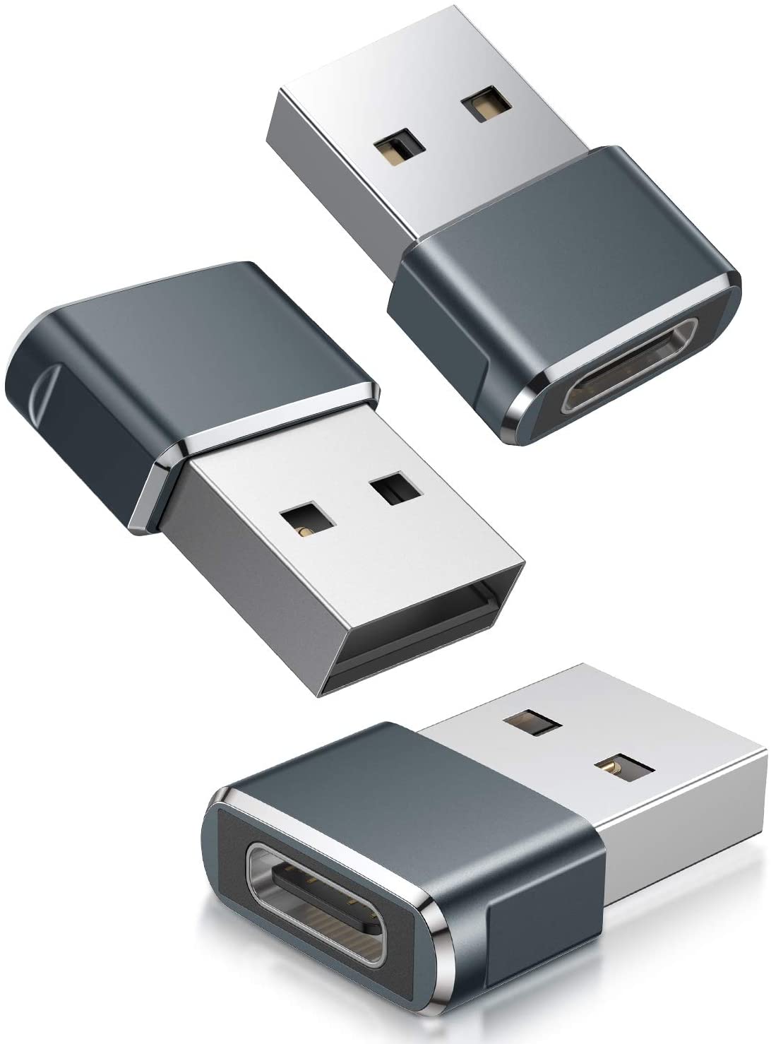 BASESAILOR USB to USBC Adapter for Apple iPhone 17 16 Pro Max Charger Adapter 3Pack,Type C Female to USB A Male Cable Connector for iWatch 10,Apple 15 14 13 12 11,iPad Air Mini,Galaxy S24,Z Fold Flip
