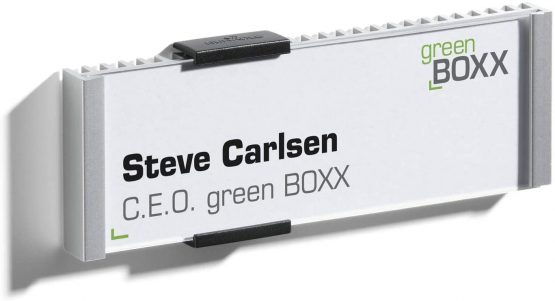 Durable Information Sign 149 x 52.5 mm Silver | Door and Wall Sign | Includes Fittings | Ideal for Offices, Hotels, Public Buildings, etc.