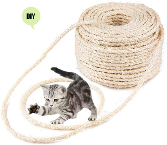 Parain Sisal Rope for Scratching Posts Cat Tree Cats Natural Sisal Rope 6 mm - 15 m