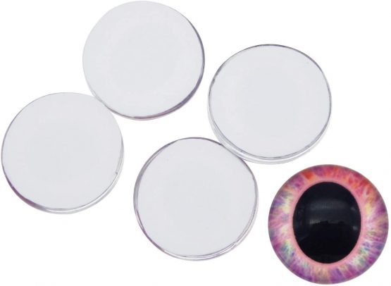Julie Wang 12mm Mixed Colors Flat Back Glass Eyeballs Craft Cute Eyes Time Gem Cabochons for Dolls Art Craft Making Handmade Jewellery Accessories Embellishments Decorations - Image 4