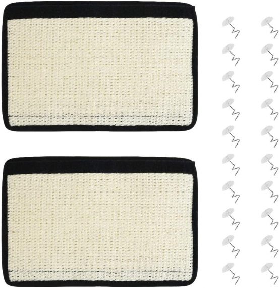 Cat Scratcher, Furpaw 2pcs Cat Scratching Pads for Sofa Protector, Natural Sisal Mat Furniture Protector for Repellent Clawing Couch Guard, Pet Scratch Mat Sofa Shield Accessories - 20x30CM