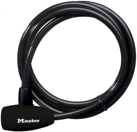 Master Lock 8154EURD Bike Lock with Key Lock, 1,8 m Cable, Black