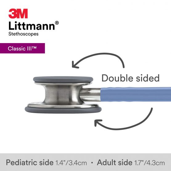 3M Littmann Classic III Monitoring Stethoscope, Ceil Blue Tube, 69 cm, 5630 - Image 4