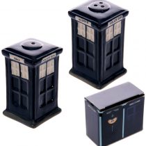 Puckator Ceramic London Salt and Pepper Set, Police Box, Mixed, Height 7.5cm Width 4cm