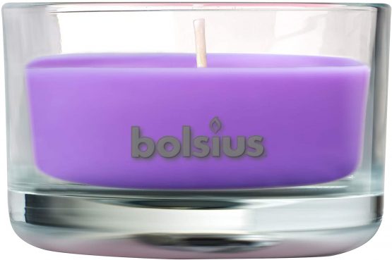 BOLSIUS Small Glass Scented Candle Lavender, Wax, Purple - Image 3
