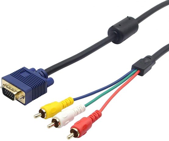 QiCheng&LYS VGA/HD15/RGB to 3 RGB Component for TV/HDTV Cable 5-Feet