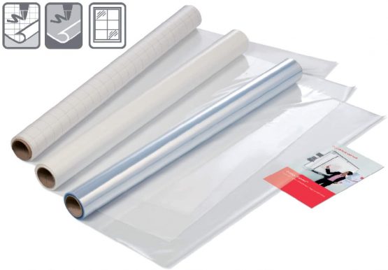 Nobo Whiteboard Sheets - Stick Anywhere for an Instant, Removable Dry Wipe Surface, 800 x 600 mm, Pack of 25, White and Grey Squared, Instant Dry Wipe Electrostatic Sheets, 1905157 - Image 2