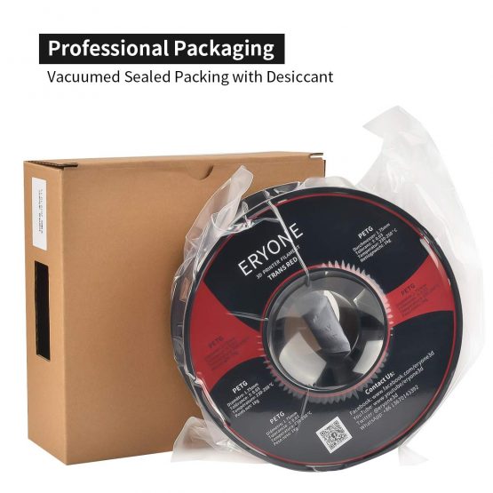 ERYONE PETG Filament for 3D Printer, 1.75mm, Tolerance: ±0.03mm, 1kg(2.2LBS)/Spool, Transparent red - Image 4