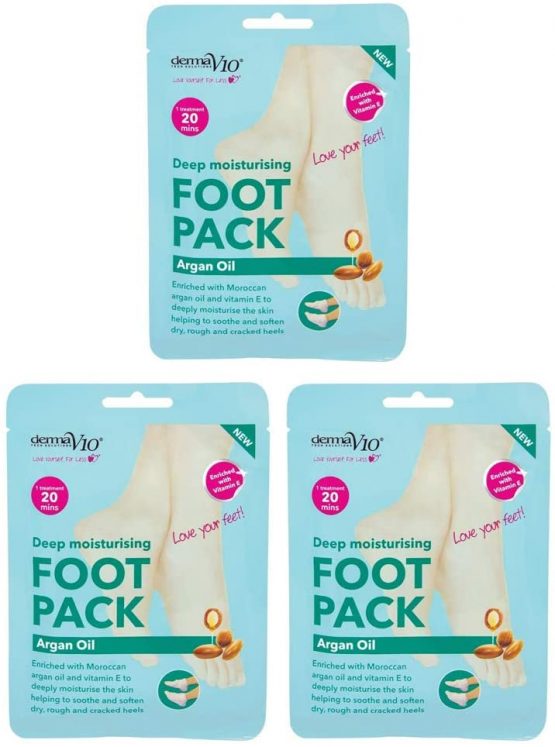 Derma V10 Argan Oil Deep Moisturising Foot Pack - Pack of 3