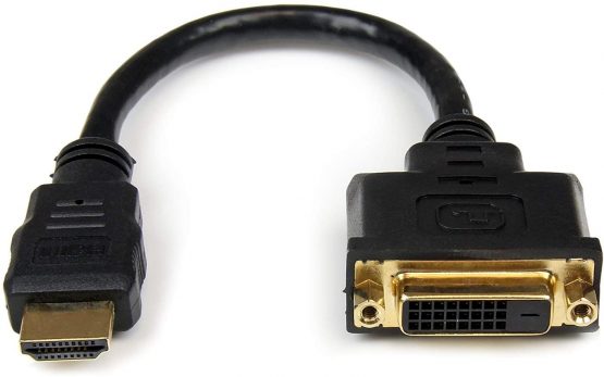 StarTech HDMI Male to DVI Female Adapter - 8in - 1080p DVI-D Gender Changer Cable (HDDVIMF8IN)